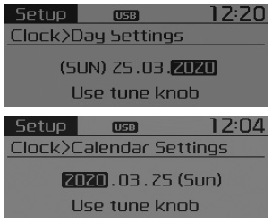 Day/Calendar Settings