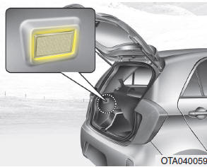 Kia Picanto: Lampa Oświetlenia Bagażnika (Jeśli Jest W Wyposażeniu) - Oświetlenie Wnętrza - Cechy I Funkcje Samochodu