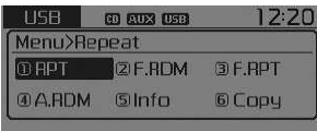 MENU: MP3 CD / USB