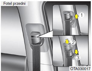 Regulacja wysokości (przednie siedzenie)